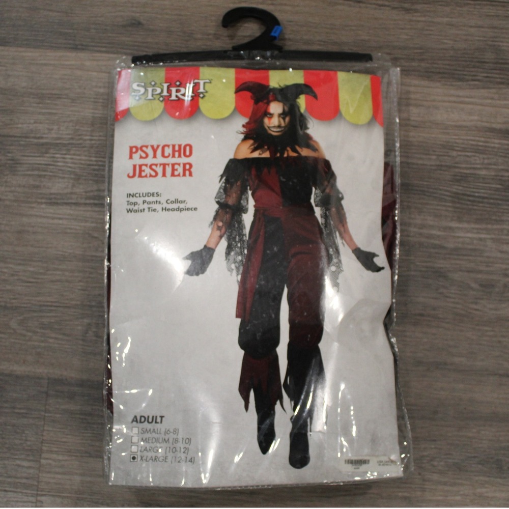 Spirit Psycho Jester Costume - Red and Black